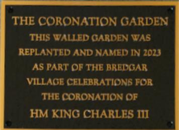 The plaque - The Coronation Garden